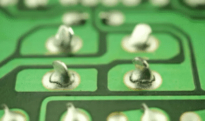 Luthier Ocaña: taller especializado en guitarras y amplificadores a válvulas 2 Soldaduras frías en placa amplificador a válvulas siendo reparadas profesionalmente