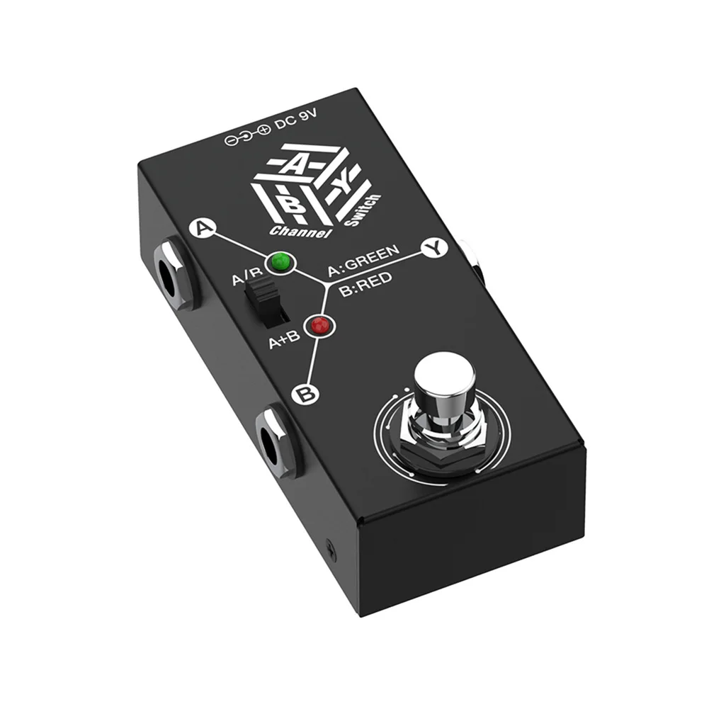 ABY Box-Selector de línea con carcasa de Metal, Pedal de bajo de guitarra True Bypass, Mini Pedal de efecto de guitarra antideslizante para bajo de guitarra eléctrica