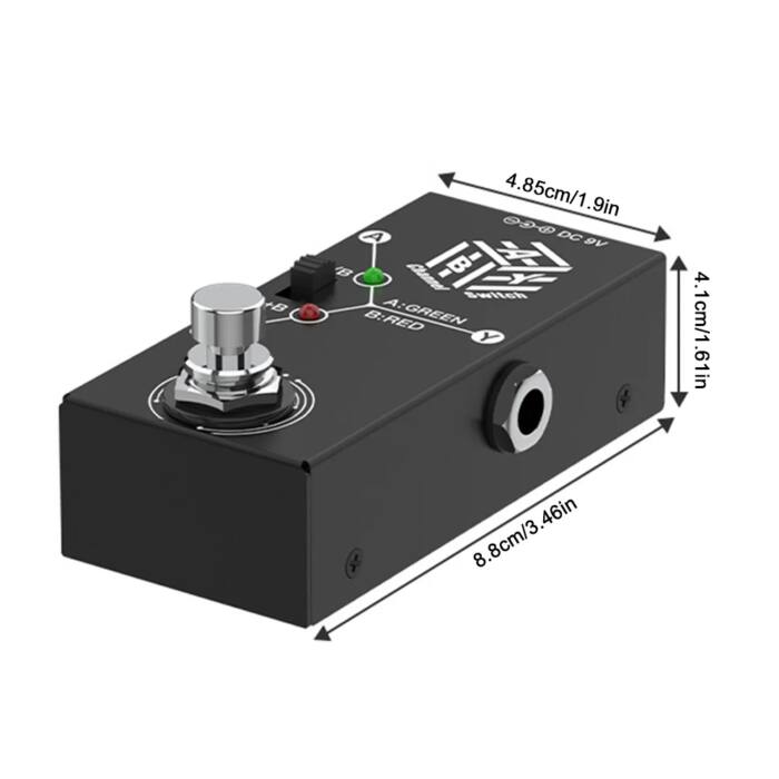 ABY Box-Selector de línea con carcasa de Metal, Pedal de bajo de guitarra True Bypass, Mini Pedal de efecto de guitarra antideslizante para bajo de guitarra eléctrica - Imagen 6