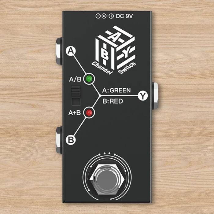 ABY Box-Selector de línea con carcasa de Metal, Pedal de bajo de guitarra True Bypass, Mini Pedal de efecto de guitarra antideslizante para bajo de guitarra eléctrica - Imagen 2