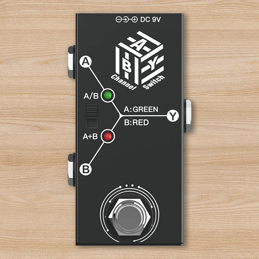 ABY Box-Selector de línea con carcasa de Metal, Pedal de bajo de guitarra True Bypass, Mini Pedal de efecto de guitarra antideslizante para bajo de guitarra eléctrica