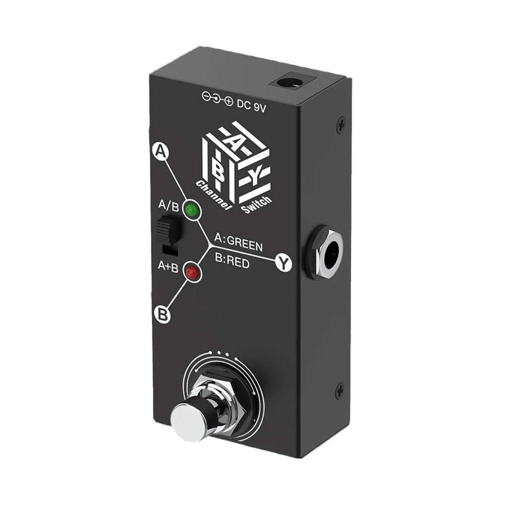 ABY Box-Selector de línea con carcasa de Metal, Pedal de bajo de guitarra True Bypass, Mini Pedal de efecto de guitarra antideslizante para bajo de guitarra eléctrica