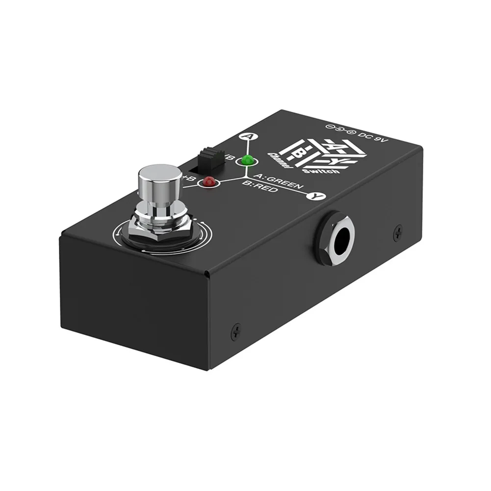 ABY Box-Selector de línea con carcasa de Metal, Pedal de bajo de guitarra True Bypass, Mini Pedal de efecto de guitarra antideslizante para bajo de guitarra eléctrica